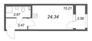 Студия № 311 Корп.: 1 , Секция 4  в ЖК Гранат