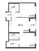 2 ккв № 1130 Корп.: 6 , Секция 4  в ЖК Гранат