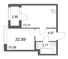 1 ккв № 449 Корп.: 1 , Секция 5  в ЖК Гранат