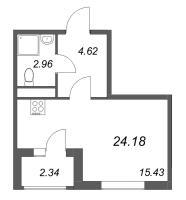 Студия № 779 Корп.: 4 , Секция 1  в ЖК Гранат