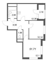 2 ккв № 853 Корп.: 5 , Секция 1  в ЖК Гранат
