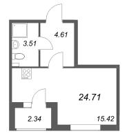 Студия № 775 Корп.: 4 , Секция 1  в ЖК Гранат