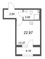 Студия № 89 Корп.: 1 , Секция 2  в ЖК Гранат