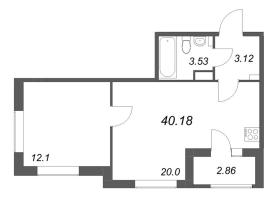 2 ккв (Евро) № 855 Корп.: 5 , Секция 1  в ЖК Гранат