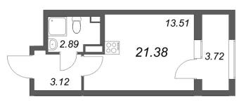 Студия № 366 Корп.: 1 , Секция 4  в ЖК Гранат