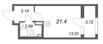 Студия № 365 Корп.: 1 , Секция 4  в ЖК Гранат