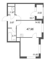 2 ккв № 778 Корп.: 4 , Секция 1  в ЖК Гранат