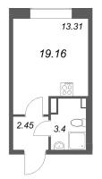Студия № 1317 Корп.: 6 , Секция 5  в ЖК Гранат