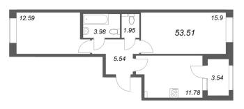 2 ккв № 450 Корп.: 1 , Секция 5  в ЖК Гранат