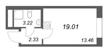 Студия № 276 Корп.: 1 , Секция 3  в ЖК Гранат