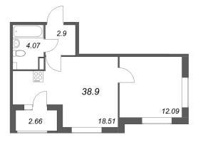 2 ккв (Евро) № 645 Корп.: 2 , Секция 1  в ЖК Гранат