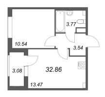 1 ккв № 721 Корп.: 3 , Секция 1  в ЖК Гранат