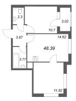 2 ккв № 774 Корп.: 4 , Секция 1  в ЖК Гранат