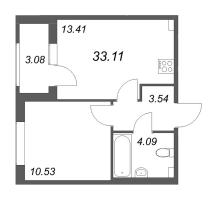 1 ккв № 698 Корп.: 3 , Секция 1  в ЖК Гранат