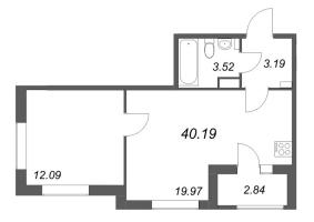 2 ккв (Евро) № 720 Корп.: 3 , Секция 1  в ЖК Гранат