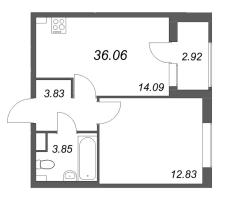 1 ккв № 655 Корп.: 2 , Секция 1  в ЖК Гранат