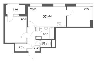 3 ккв (Евро) № 579 Корп.: 1 , Секция 6  в ЖК Гранат
