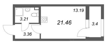 Студия № 312 Корп.: 1 , Секция 4  в ЖК Гранат