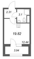 Студия № 1314 Корп.: 6 , Секция 5  в ЖК Гранат