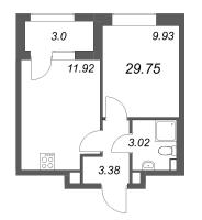 1 ккв № 1195 Корп.: 6 , Секция 5  в ЖК Гранат