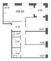 4 ккв (Евро) № 314 Корп.: 5 , Секция 5  в ЖК Grand View