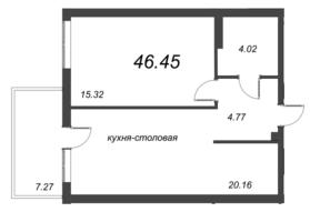 2 ккв (Евро) № 4.6.35 Корп.: 4.6 , Секция 1  в ЖК Grona Lund