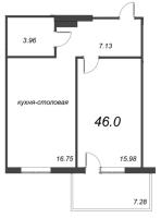 2 ккв (Евро) № 4.6.15 Корп.: 4.6 , Секция 1  в ЖК Grona Lund