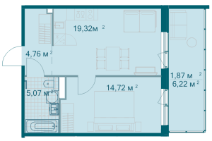 2 ккв (Евро) № 4.8.1 Корп.: 4.8 , Секция 1  в ЖК Grona Lund