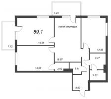 4 ккв (Евро) № 4.6.12 Корп.: 4.6 , Секция 1  в ЖК Grona Lund