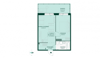2 ккв (Евро) № 4.5.41 Корп.: 4.5 , Секция 1  в ЖК Grona Lund