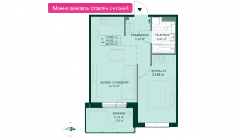 2 ккв (Евро) № 4.5.21 Корп.: 4.5 , Секция 1  в ЖК Grona Lund