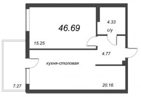 2 ккв (Евро) № 4.6.5 Корп.: 4.6 , Секция 1  в ЖК Grona Lund
