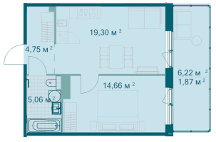 2 ккв (Евро) № 4.8.17 Корп.: 4.8 , Секция 1  в ЖК Grona Lund