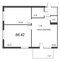 2 ккв (Евро) № 4.6.33 Корп.: 4.6 , Секция 1  в ЖК Grona Lund