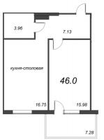 2 ккв (Евро) № 4.6.21 Корп.: 4.6 , Секция 1  в ЖК Grona Lund