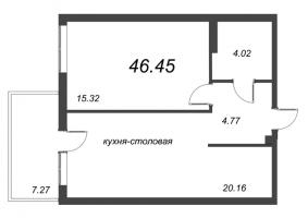 2 ккв (Евро) № 4.6.17 Корп.: 4.6 , Секция 1  в ЖК Grona Lund