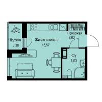 Студия № 446 Корп.: 1-2 , Секция 8  в ЖК ID Kudrovo II