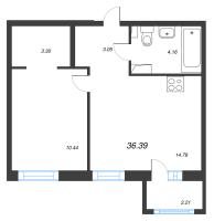 2 ккв (Евро) № 337 Корп.: 1-2 , Секция 7  в ЖК ID Kudrovo II