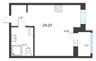 Студия № 432 Корп.: 1-2 , Секция 8  в ЖК ID Kudrovo II