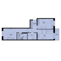 2 ккв № 101 Корп.: 1-5 , Секция 2  в ЖК ID Kudrovo II
