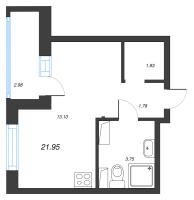 Студия № 342 Корп.: 1-3 , Секция 6  в ЖК ID Kudrovo II