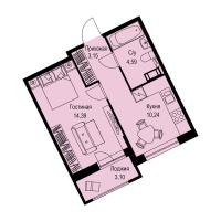 1 ккв № 29 Корп.: 1-2 , Секция 1  в ЖК ID Kudrovo II