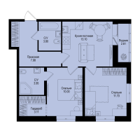 2 ккв № 355 Корп.: 1-5 , Секция 6  в ЖК ID Kudrovo II