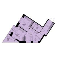 2 ккв № 303 Корп.: 1-1 , Секция 8  в ЖК ID Kudrovo II