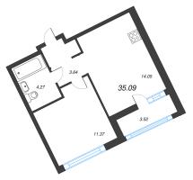 1 ккв № 4 Корп.: 1-2 , Секция 1  в ЖК ID Kudrovo II