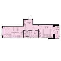 1 ккв № 326 Корп.: 1-4 , Секция 5  в ЖК ID Kudrovo II