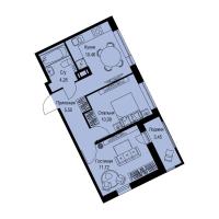 2 ккв № 151 Корп.: 1-2 , Секция 2  в ЖК ID Kudrovo II