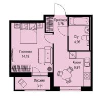 1 ккв № 246 Корп.: 1-2 , Секция 5  в ЖК ID Kudrovo II