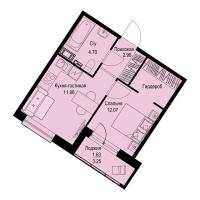 1 ккв № 257 Корп.: 1-1 , Секция 7  в ЖК ID Kudrovo II