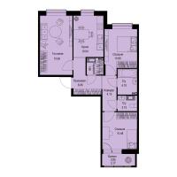 3 ккв № 177 Корп.: 1-1 , Секция 5  в ЖК ID Kudrovo II